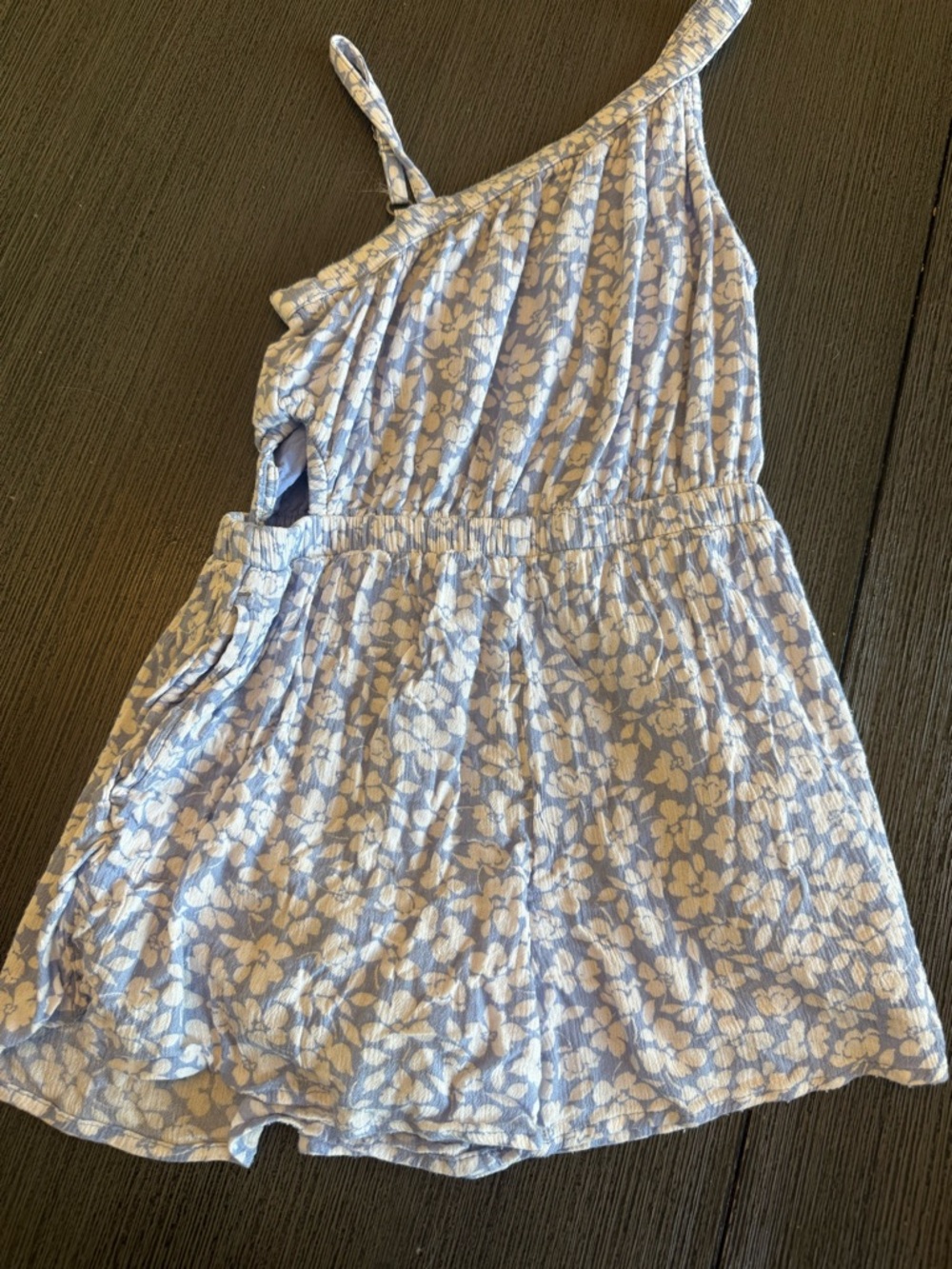 abercrombie kids Light Blue Floral One-Shoulder Dress